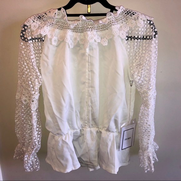 NWT || Style Mafia || Crochet Off-Shoulder Top - Picture 3 of 8